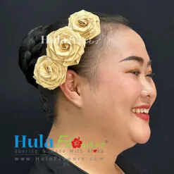 Palm leaves Roses hair clip (M)