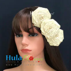 Palm leaves Roses hair clip (L)