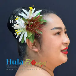 Hawaiian Red Lehua & Spider Lily Hair Clip
