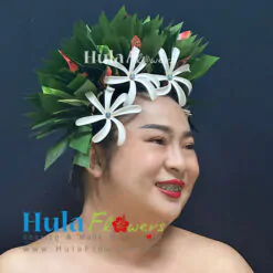 Silk Leaves on Headband w/Tiare-01-PL