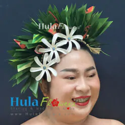 Silk Leaves on Headband w/Tiare-01-PM