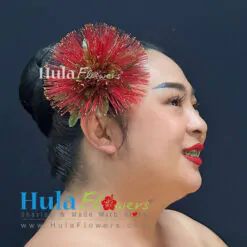 Red Lehua Hair Clip (L)