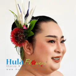 Bird of paradise & Lehua Hair clip (S)