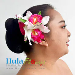 Silk cattleya orchid hair clip - #04