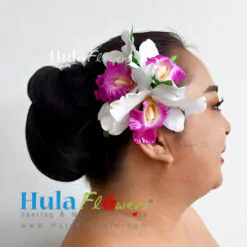 Silk cattleya orchid hair clip - # 07