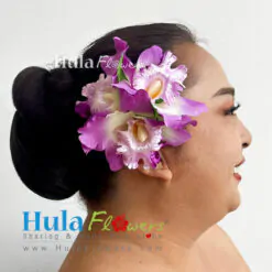 Silk cattleya orchid hair clip - # 09
