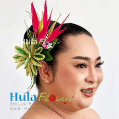 Bird of paradise & Leaves Hair clip (S)