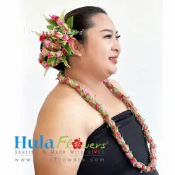 Silk 2 Tone Roses Lei & hair clip Set