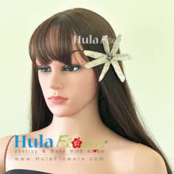 4" Lauhala Tiare with pearl (L)