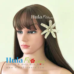 3" Lauhala Tiare with pearl (M)
