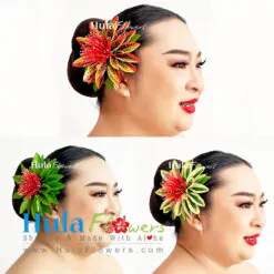 Lehua & Croton leaves hair clip