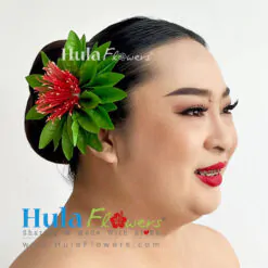 Lehua & Maile leaves hair clip