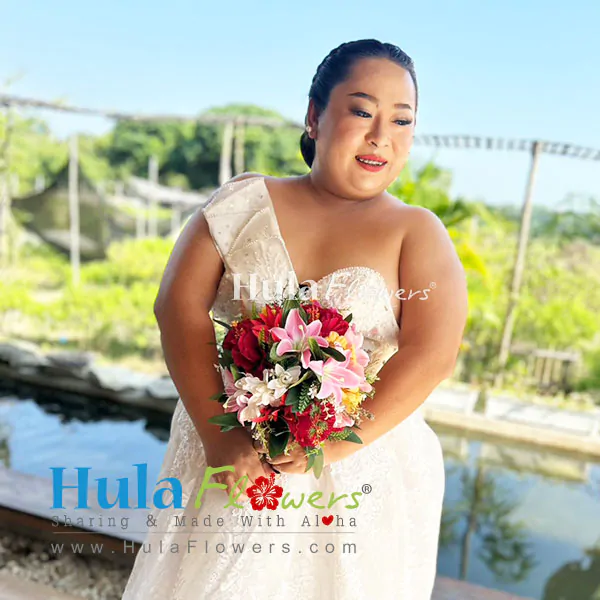 Silk Tropical flowers Bouquet  (M)