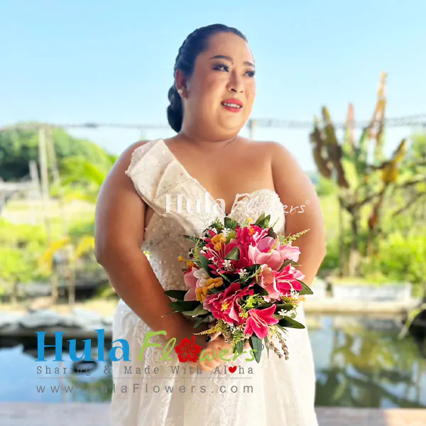 Silk Tropical flowers Bouquet (M)