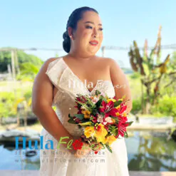 Silk Tropical flowers Bouquet (M)