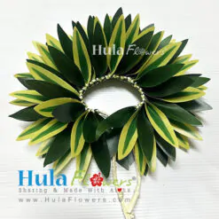 Silk Ti Leaves & Song of India leaves Braided 7″