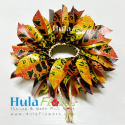 Silk Croton leaves Braided 7"