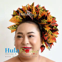 Silk Croton leaves headband