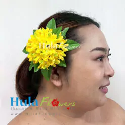 Silk yellow Pakalana hair clip