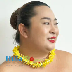 Silk yellow Pakalana (Choker Lei)