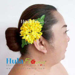 Silk yellow Pakalana hair clip