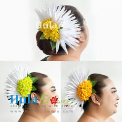 Silk Bird of paradise &amp; Pakalana hair clip