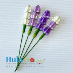 3 Clay Crown Flowers on stem