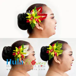 Silk Orchids & Anthuriums hair clip