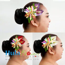 Silk Orchids & Anthuriums hair clip