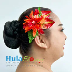 Silk Orchids & Anthuriums hair clip - # 02