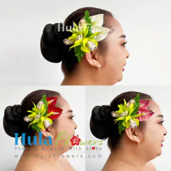 Silk Orchids & Anthuriums hair clip