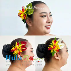 Silk Orchids & Anthuriums hair clip