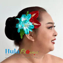 Silk Orchids & Anthuriums hair clip - # 02