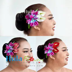 Silk Orchids & Anthuriums hair clip