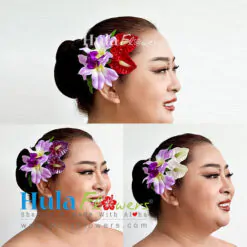 Silk Orchids & Anthuriums hair clip