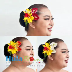 Silk Orchids & Anthuriums hair clip