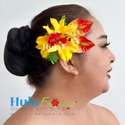 Silk Orchids & Anthuriums hair clip - # 03