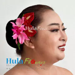 Silk Orchids & Anthuriums hair clip - # 02