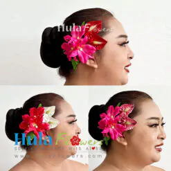 Silk Orchids & Anthuriums hair clip