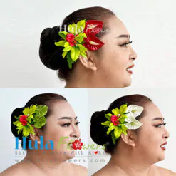 Silk Orchids & Anthuriums hair clip