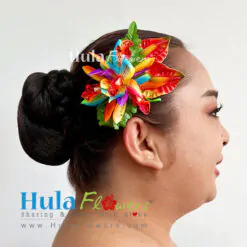 Silk Orchids & Anthuriums hair clip - # 03
