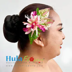 Silk Orchids & Anthuriums hair clip - # 02