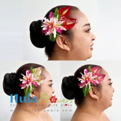 Silk Orchids & Anthuriums hair clip