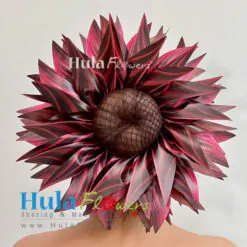 9”  Silk Red Ti leaves hair bun
