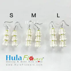 Clay White Crown Flower Earrings